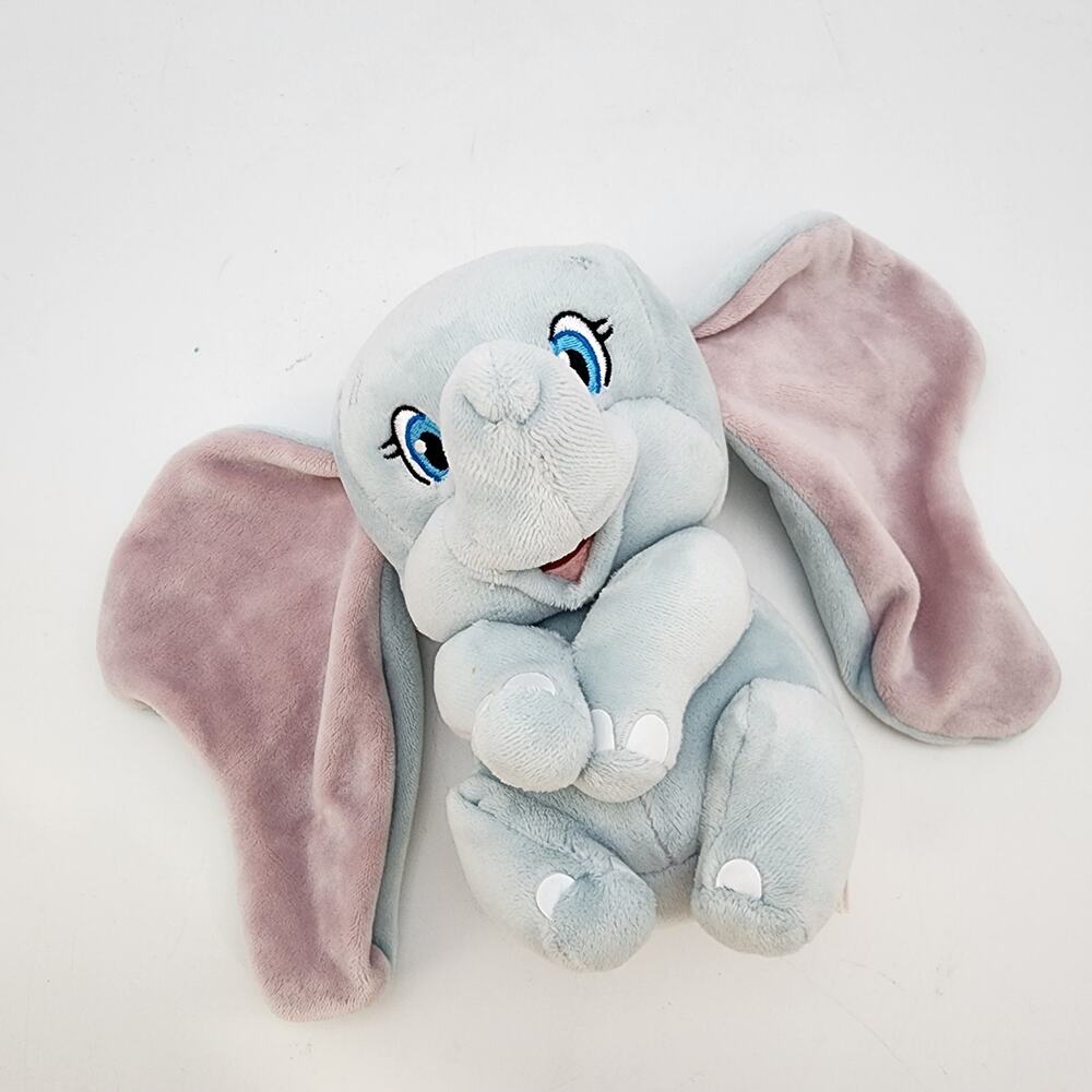 Ty Sparkle Disney Baby Dumbo Plush Stuffed Animal Lovey 7" Blue Large Pink Ears